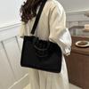 Bolsa 2024 Nova Moda Coreia do Sul Ins Grande Capacidade Estudante Ombro Bolsa de Lona Simples Crossbody Bolsa Tote Portátil