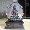 Buda Maestro de la Medicina Luz Glaseada Buda Tathagata Salón Hogar Hogar Confesiones Adornos Caja de Regalo Siete Farmacéuticos Siete Gestos