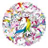 50 Adesivos Fofos de Desenho Animado de Unicórnio Cavalo Arco-Íris, Mala, Copo de Água, Laptop, Carro, à Prova d'água