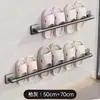 Estante de Almacenamiento para Baño Montado en la Pared Sin Perforación Estante para Pantuflas, Organizador Doméstico para Baño Montado en la Pared con Drenaje