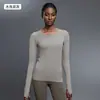 Otoño e Invierno Nuevo Top Transpirable Deportivo de Manga Larga con Cuello Redondo para Mujer Elástico Ajustado Running Fitness Casual Ropa de Yoga