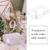 Placa de mesa transparente acrílica Cartão de nome de cartão digital em branco Logotipo de cartão de imagem de marca para festa de mesa de casamento