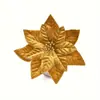 Esquejes de Flor de Navidad Decoraciones Navideñas Tela de Alta Calidad Flores Artificiales Flor de Pascua Decoraciones para Árbol de Navidad