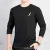 Suéter Masculino Outono 2021 Gola Redonda Camiseta Interna Tendência Esportiva Casual Camisa Base Masculina Outono Manga Longa