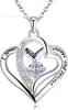 Collar Colgante Corazón de Plata de Ley S925 Más Vendido Transfronterizo para Mujeres, Cadena para Clavícula de Moissanita Imitación, Regalo de Cumpleaños para Parejas