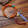Pulsera Original de Fábrica Vintage de Hueso de Yak con Mantra de Seis Sílabas Xizang DIY Cuentas de Oración Vintage Rosario de Mano