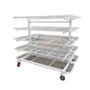Carrito de Tela de Doble Cara, Estante para Tela, Carrito Giratorio de Malla para Fábrica de Ropa, Estante para Piezas de Corte, Carrito de Empuje, Estante de Exhibición de Producto Terminado