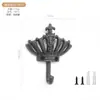 Gancho Individual de Hierro con Corona Retro Minimalista Nórdico Transfronterizo para Puerta de Entrada, Gancho Creativo para Abrigos y Sombreros