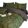 Juego de ropa de cama de cuatro piezas estilo francés vintage de algodón puro Clase A cepillado, juego de ropa de cama engrosada de algodón todo incluido de lujo ligero, funda de edredón, sábana, juego de tres piezas 4