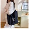 Estilo Perezoso Rayado Doble Cara Disponible Bolso de Mujer Bolso Tote Nuevo Gran Capacidad Estudiante Lindo Portátil Bolso de Hombro Venta al por Mayor