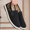 Zapatos de Tela Bordados Old Worker Old Beijing para Hombre Suela Suave Casual para Mediana Edad y Mayores Ligeros sin Cordones Suela Antideslizante para Papá