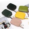 Monedero pequeño de piel de vaca con cremallera de primera capa, estilo coreano, sencillo, mini llavero, monedero de cuero genuino para mujer
