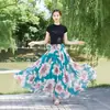 26 Nova Saia Estampada Estilo Boho Resort Europeu e Americano Primavera/Verão com Barra Larga para Mulheres
