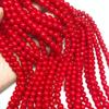 Cuentas Redondas Rojas de Porcelana Cuentas Sueltas DIY Cuentas Sueltas de Cristal 4/6/8/12mm Cuentas Brillantes Pasador Diadema Joyería Pulsera