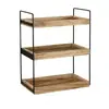 Estantería de Almacenamiento de Madera Lista para Enviar, Almacenamiento Multicapa Estilo Escritorio para Especias y Cosméticos, Estantería de Hierro para Cocina y Baño de Uso Diario