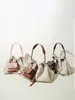 Nova Bolsa Saco Nuvem de Linho e Couro de Couro Genuíno, Versátil de Moda para Viagem, Bolsa Transversal de Alta Qualidade para o Dia a Dia