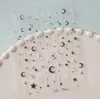 Adesivos de Unha Sol, Lua e Estrela com Estampa Dourada, Estilo Misterioso Sol e Lua Triângulo Olhos Adesivos de Unha DIY, Modelo Dh