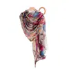 Lenço de Seda Moda Feminina Novo Alta Qualidade Estampado Colorido Xale Verão Versátil Fino Protetor Solar Lenço de Pescoço Lenço da Moda