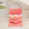 Cartão de Cumprimentos de Aniversário com Luz Musical Estéreo 3D Presente de Aniversário Cartão Dobrável com Coração Luminoso Bênção de Bolo Cartão de Cumprimentos