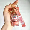 Celebridade da internet chaveiro de acrílico de urso de desenho animado pingente boneca chaveiro de casal pingente de bolsa máquina de pegar brinde pequeno