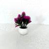 Venta al por mayor Planta Artificial en Maceta Decoración del Hogar Flor Falsa Planta Verde Adornos Pequeños 7 Piñas Grandes Maceta Rayada Bonsái Pequeño