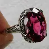 Nuevo Anillo de Zirconia Roja Estilo Palacio Retro de Jiuqin Amazon para Mujer, Anillo de Lujo para Eventos de Negocios