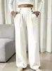 2026 Moda Femenina Transfronteriza Nueva Pantalones Casuales Fluidos Largos Hasta el Suelo Cintura Alta Sueltos Pantalones Rectos Elegantes para Mujer