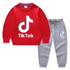 Conjunto de Ropa Infantil Nuevo para Primavera y Otoño 2026 Tiktok: Conjunto de Dos Piezas para Niños: Sudadera y Pantalón Largo, Atuendo de Manga Larga 100% Algodón