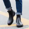 Exportadas para o Japão Botas de Chuva Masculinas de Cano Baixo, Botas de Chuva Impermeáveis de Cano Baixo da Moda, Galochas Chelsea, Sapatos de Borracha Casuais de Cano Curto Masculinos