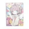 Novo Caderno Anjo Sakura A5 Página Colorida Caderno de Couro Menina Anime Sakura Diário de Mão Bidimensional