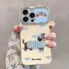 Adequado para Transformação Instantânea em Apple 18 Pro Max Dachshund Bordado Desenho de Linha Filhote Pulseira Capa de Celular iPhone Personalização