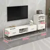 Mueble de TV retráctil moderno minimalista para salas de estar pequeñas, patas simples de madera maciza, mueble de TV de pie y mesa de centro