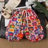 Calças Casuais de Verão para Meninas Bebê Estilosas Personalidade Infantil Marca Tendência Floral Pastoral Anti-Mosquito Cartoon Calças Lanterna com Bainha