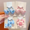 Lazo para el pelo de tela con forma de corazón y flor para niños, Cuerda para el pelo de bebé, Banda elástica de alta elasticidad, Lazo para moño, Accesorio para el pelo de niñas