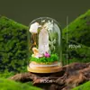 Columna de Cristal Natural Transfronteriza Cubierta de Vidrio Adornos de Flores Eternas Cristal Morado y Amarillo Rosa Micro Paisaje Decoración de Escritorio Venta al por Mayor