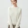 Nueva colección de otoño e invierno: suéter de cachemira para mujer, cuello redondo, corte holgado, suave y cómodo, suéter versátil de punto trenzado, capa base engrosada