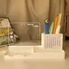 Nuevo portalápices 3D luz nocturna USB calendario para oficina en casa rotulación creativa regalo adornos de regalo luz nocturna
