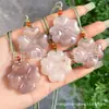 Pingente de Nuvem de Seda Dourada de Xinjiang com Flor de Pessegueiro, Flor de Cerejeira Rosa, Flor de Pessegueiro em Pó, Buda, Borboleta e Pequenos Peixes de Jade