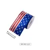 Decorações Personalizadas para o Dia da Independência Americana, Fita de Linho Imitação com Estrelas, Listras Vermelhas e Azuis, Borda com Arame de Ferro, Estoque Pronto para Exportação