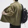 Jaqueta de workwear americana retrô resistente para homens, camisa da moda de outono com mangas compridas, camisa de caça estilo solta para homens