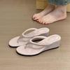 Chinelos de Salto Anabela Cor Sólida para Mulheres Usarem Sapatos de Salto Alto com Saias e Sandálias para Mulheres Verão 2025 Novo Estilo Quente