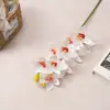 Espaço Salão de Chá Arranjo Floral 10 Cabeças Phalaenopsis Flores de Seda Flores Artificiais Plantas Verdes Sala de Amostras Vaso de Chão Arranjo de Flores