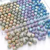 Cuentas Redondas de Resina para Pintura al Óleo Estilo Retro de 8-10mm, Cuentas Sueltas Hechas a Mano para Pulseras, Collares, Cadenas de Teléfono Móvil, Accesorios de Joyería