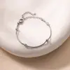Pulseira de Contas em Aço Titânio Europeu e Americano Não Desbota para Mulheres Estilo Ins Leve Luxo Versátil Exquisite Pulseira Pulseira para Mulheres Atacado