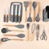 Set combinado de utensilios de cocina de silicona transfronterizo de 19 piezas, antiadherente, espátula, cuchara, cuchillos Macaron, en stock