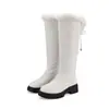 Nuevas Botas Gruesas de Piel al por Mayor en Stock, Botas de Nieve Calientes, Botas Casuales de Tacón Cuña, Tallas 40-44, Botas de Exportación