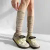 Calcetines Transpirables de Color Sólido con Rayas Verticales Hasta la Rodilla Que No se Deslizan Hacia Abajo, Calcetines Largos Cómodos y Duraderos con Ligera Compresión para Efecto Moldeador y Adelgazante, Hermosos Calcetines para Piernas para Mujer