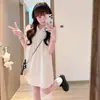 Vestido Francês com Gola Peter Pan, Vestido Branco Primeiro Amor, Novo 2026 Primavera/Verão Doce e Picante Menina Solto Plus Size Roupa Feminina