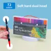 Com Etiqueta Amazon Xiyin Temu Caneta Aquarela Ponta Dupla Marcador Macio Multi-Especificação Caneta Aquarela Dupla Ponta Infantil