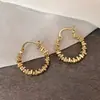 Pendientes Auténticos de Metal Chapado en Cobre Dorado para Mujer, Modernos y Sencillos, Elegantes y Llamativos, Pendientes de Aro Adelgazantes